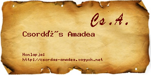 Csordás Amadea névjegykártya