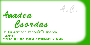 amadea csordas business card